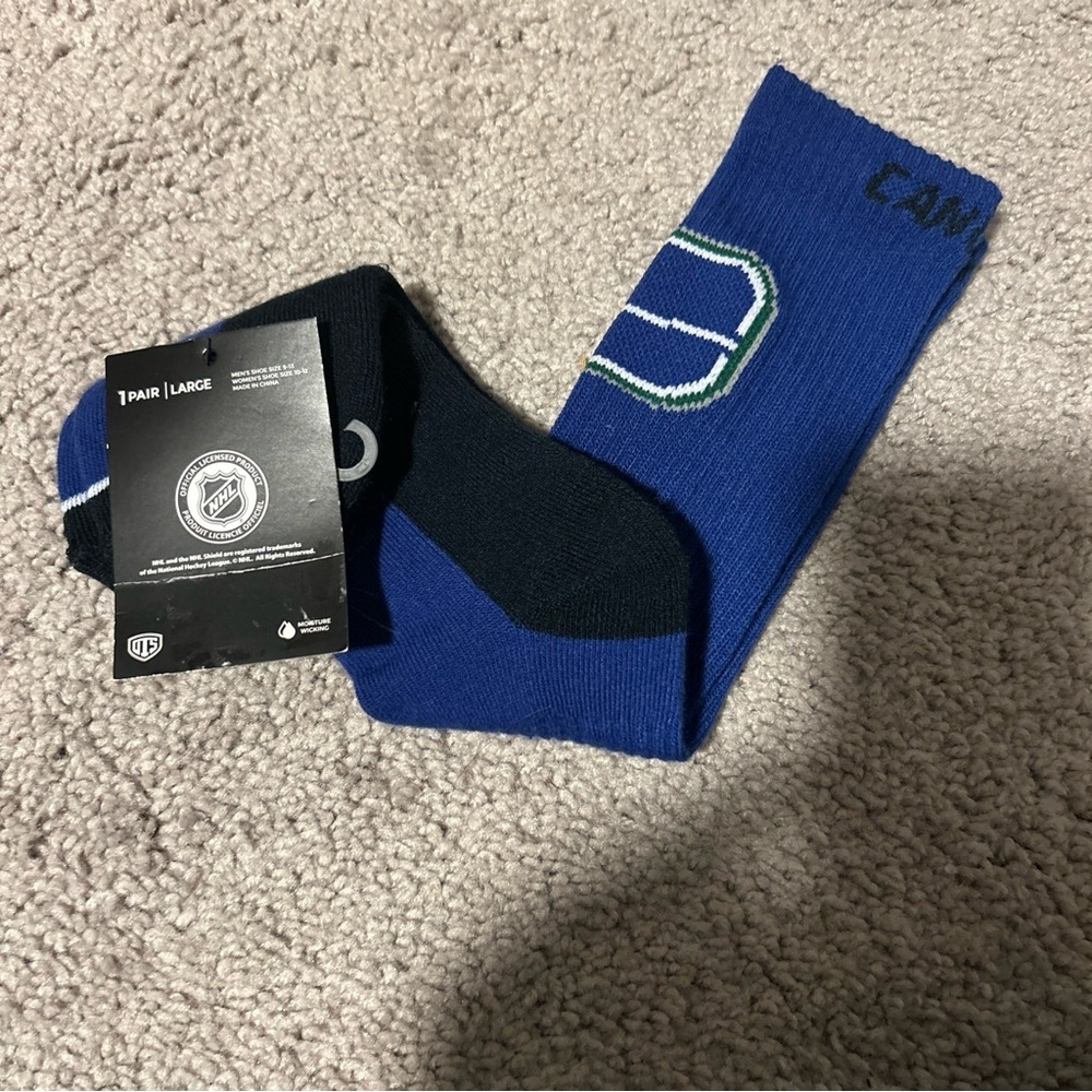 Vancouver Canucks NHL Men’s Large (9-13) Blue Socks
